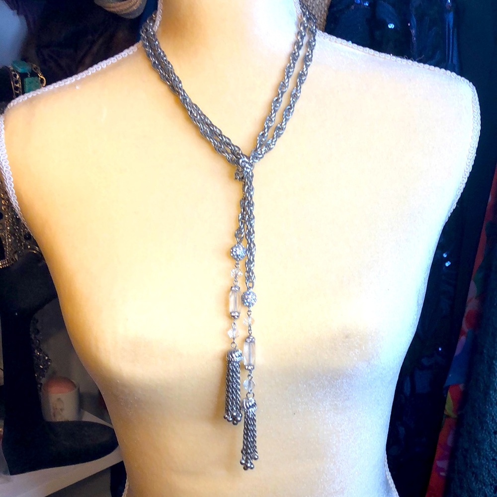 INC silver rope necklace